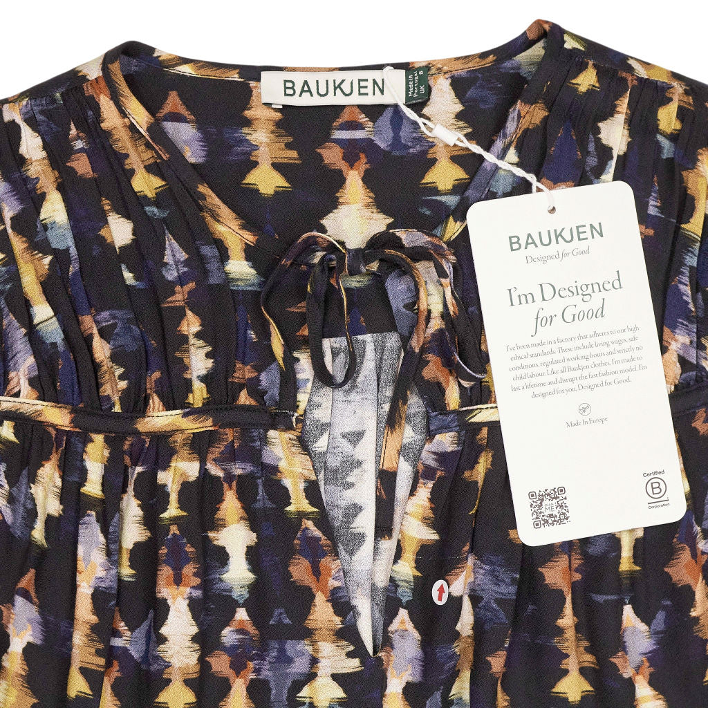 Baukjen Navy Kalina Printed Midi Dress