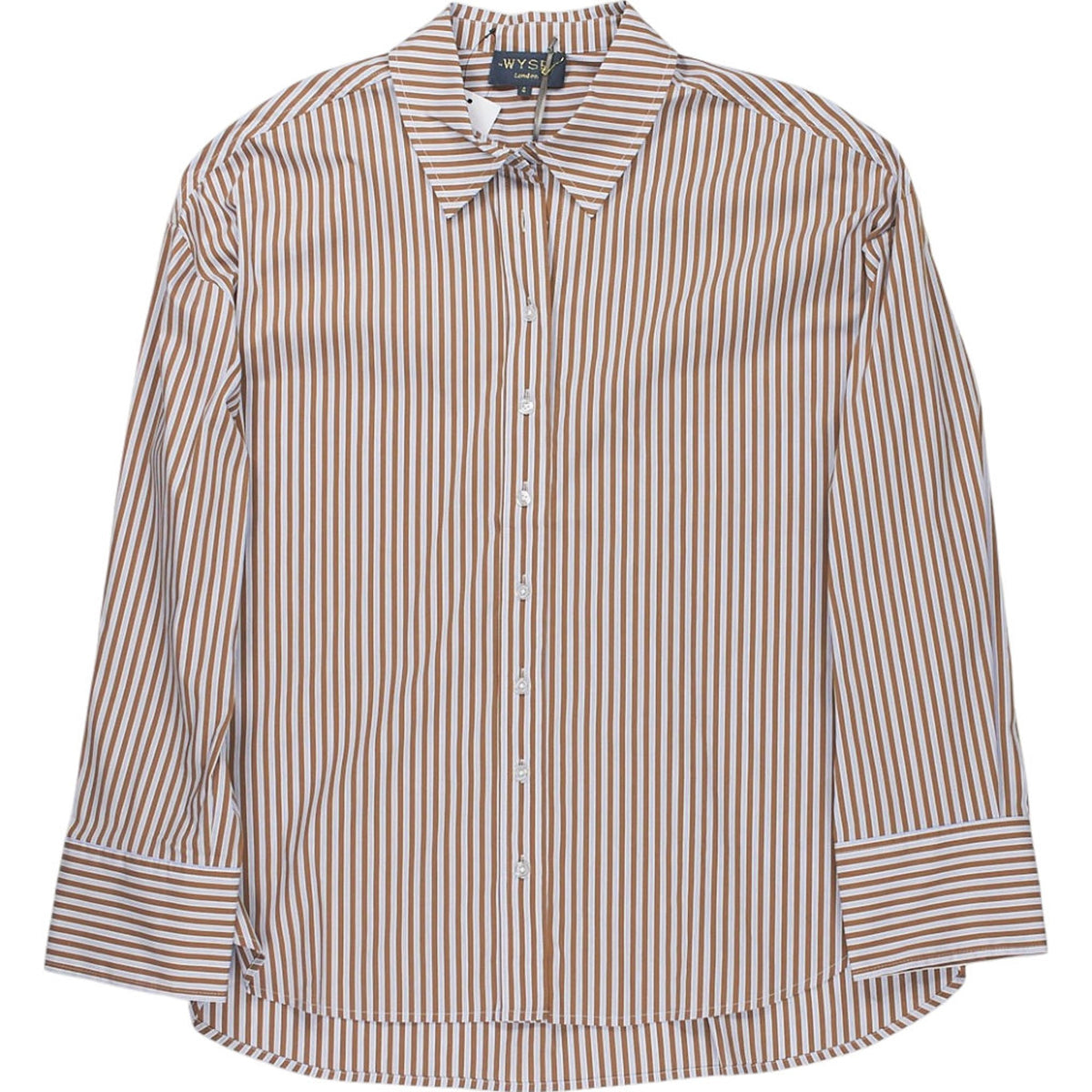 Wyse Brown Striped Shirt