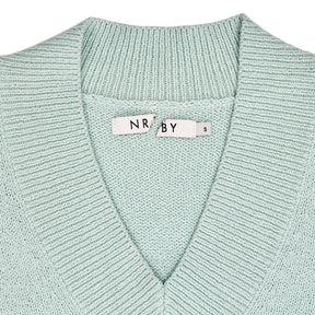 NRBY Mint Green V-Neck Knit Jumper