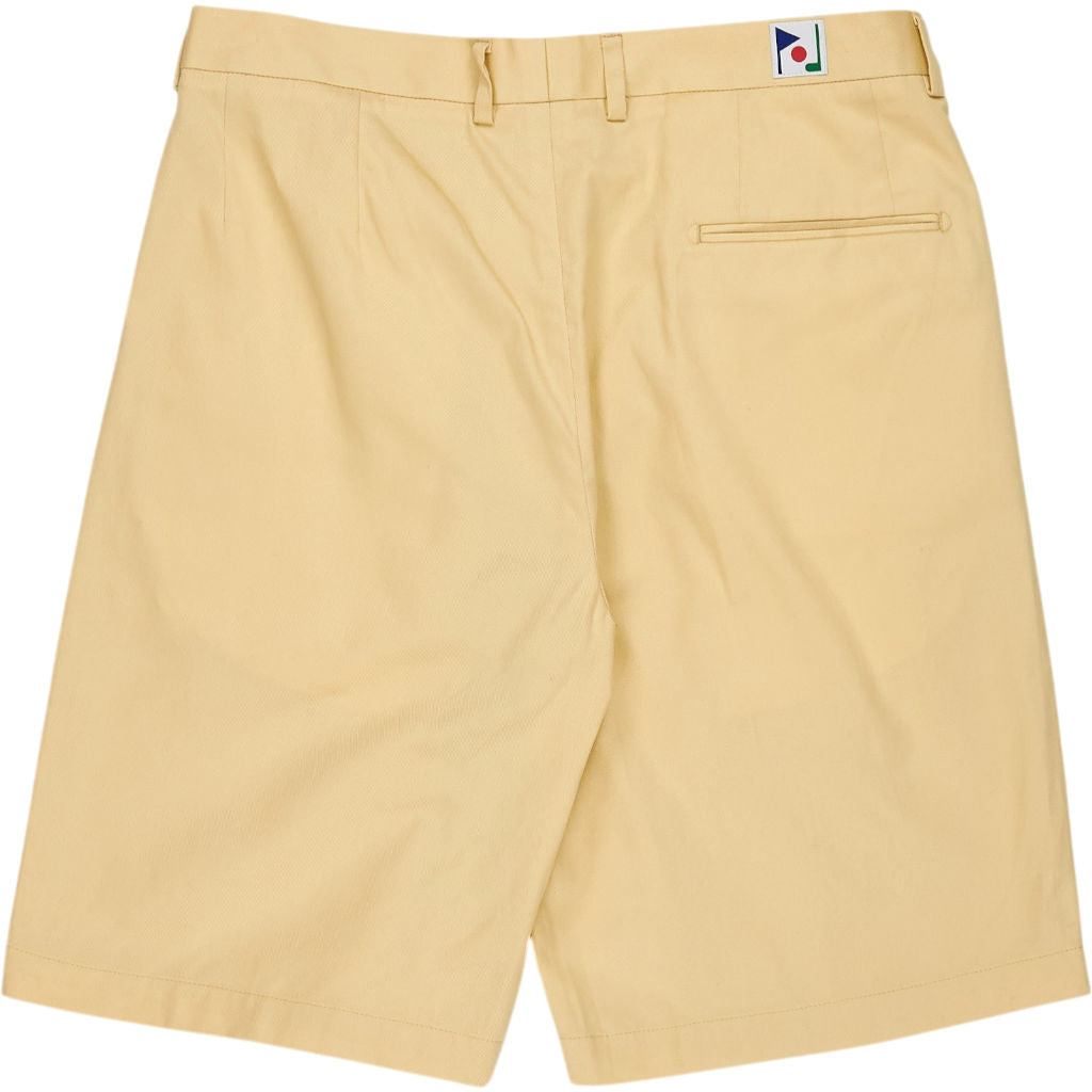 P Johnson Yellow Cotton Pleated Shorts