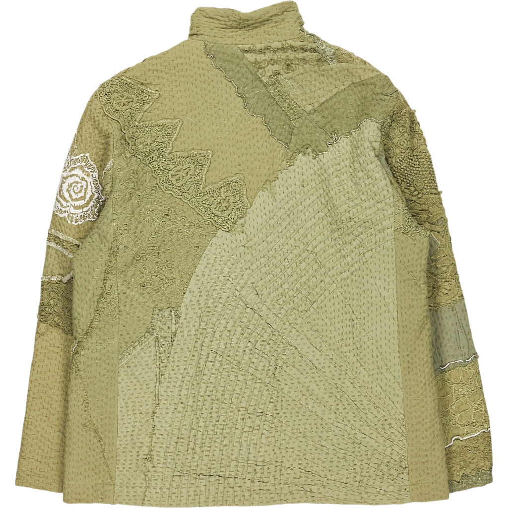 By Walid Green Embroidered Cotton Jacket