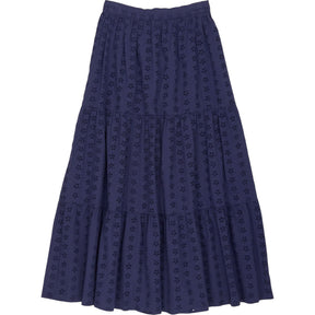 Omnes Navy Cotton Midi Skirt