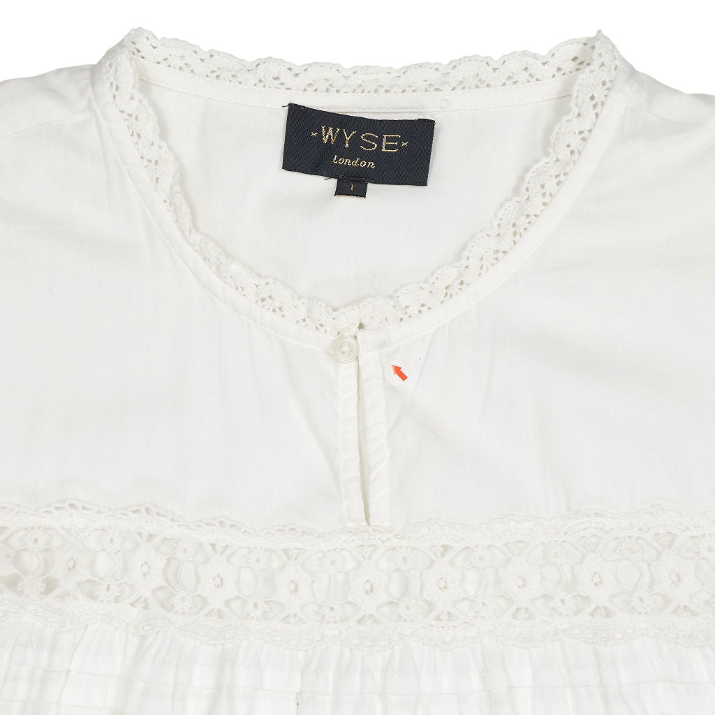 Wyse White Lace Detail Blouse