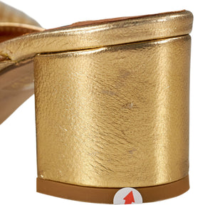 Mother of Pearl Gold Bow Accent Heels
