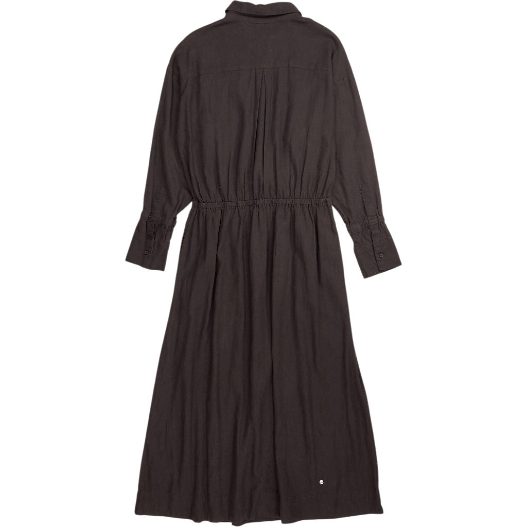 Hush Chocolate Brown Front Bow Maxi Shirt Dress