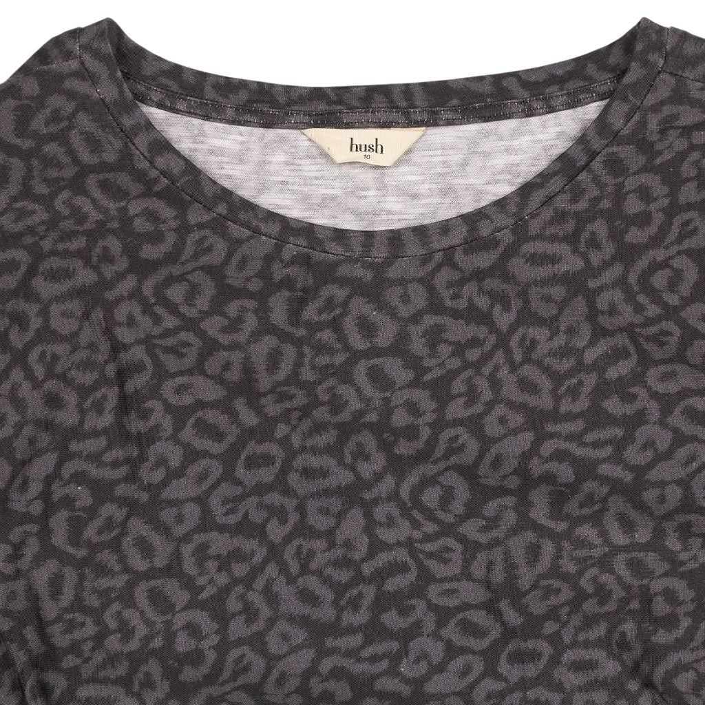 Hush Grey Leopard Suzie Tie Side Dress