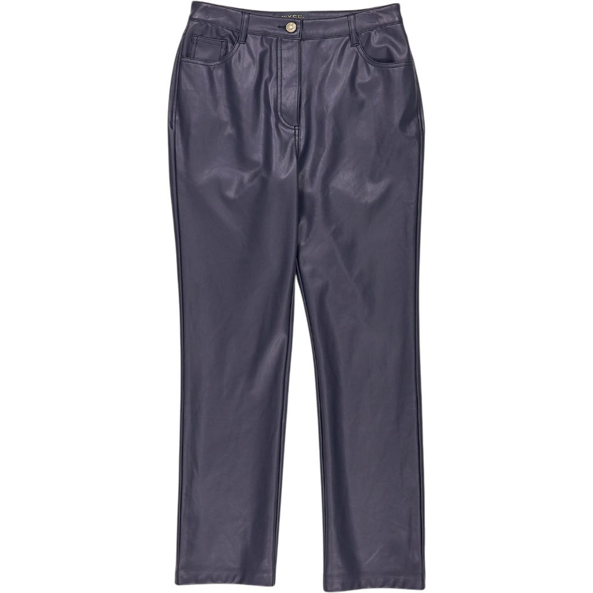 Wyse Blue Faux Leather Trousers