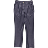 Wyse Blue Faux Leather Trousers