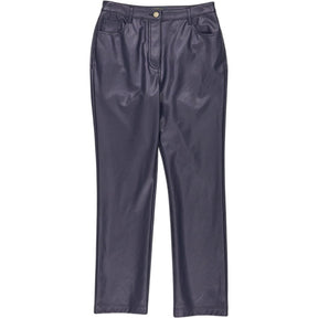 Wyse Blue Faux Leather Trousers