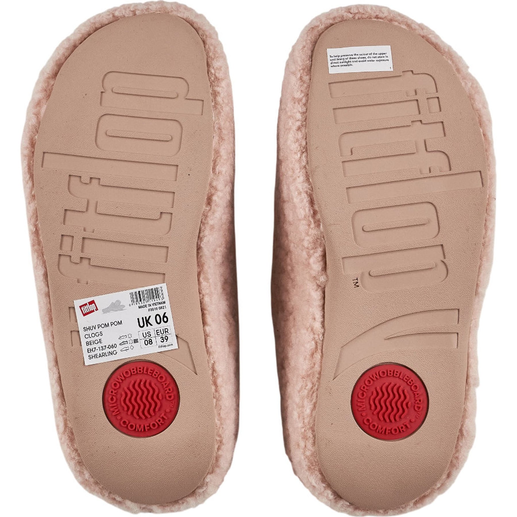 FitFlop Pink Shuv Pom Pom Clogs