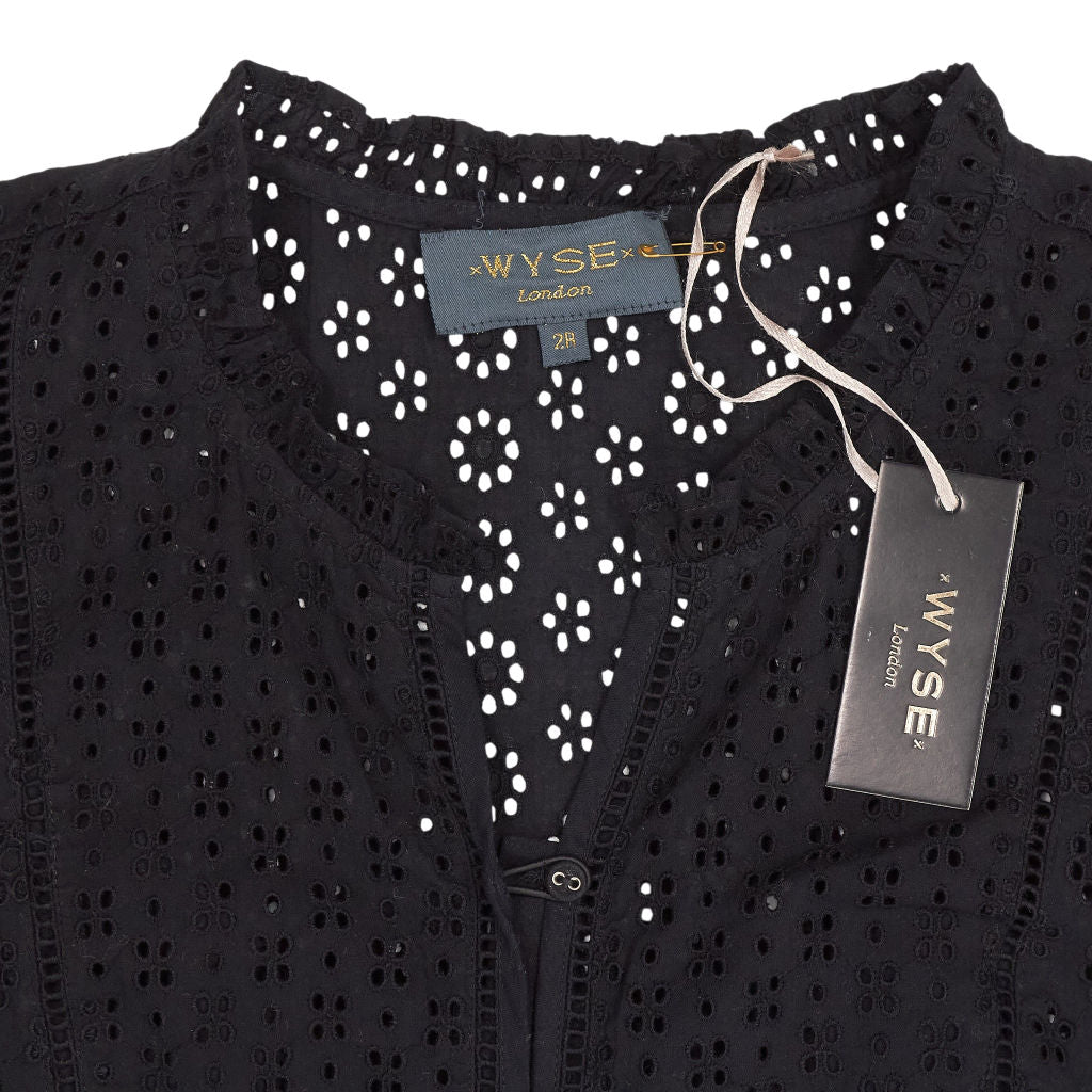 Wyse Black Tatiana Embroider Dress