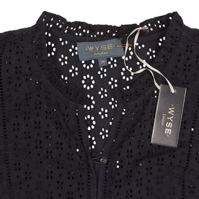 Wyse Black Tatiana Embroider Dress
