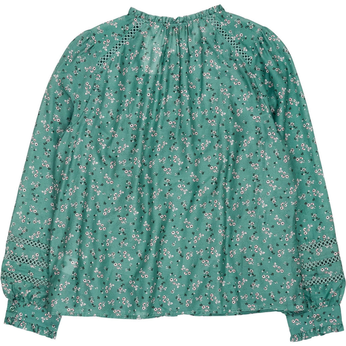 WYSE Sage Green Floral Parker Silk Blouse