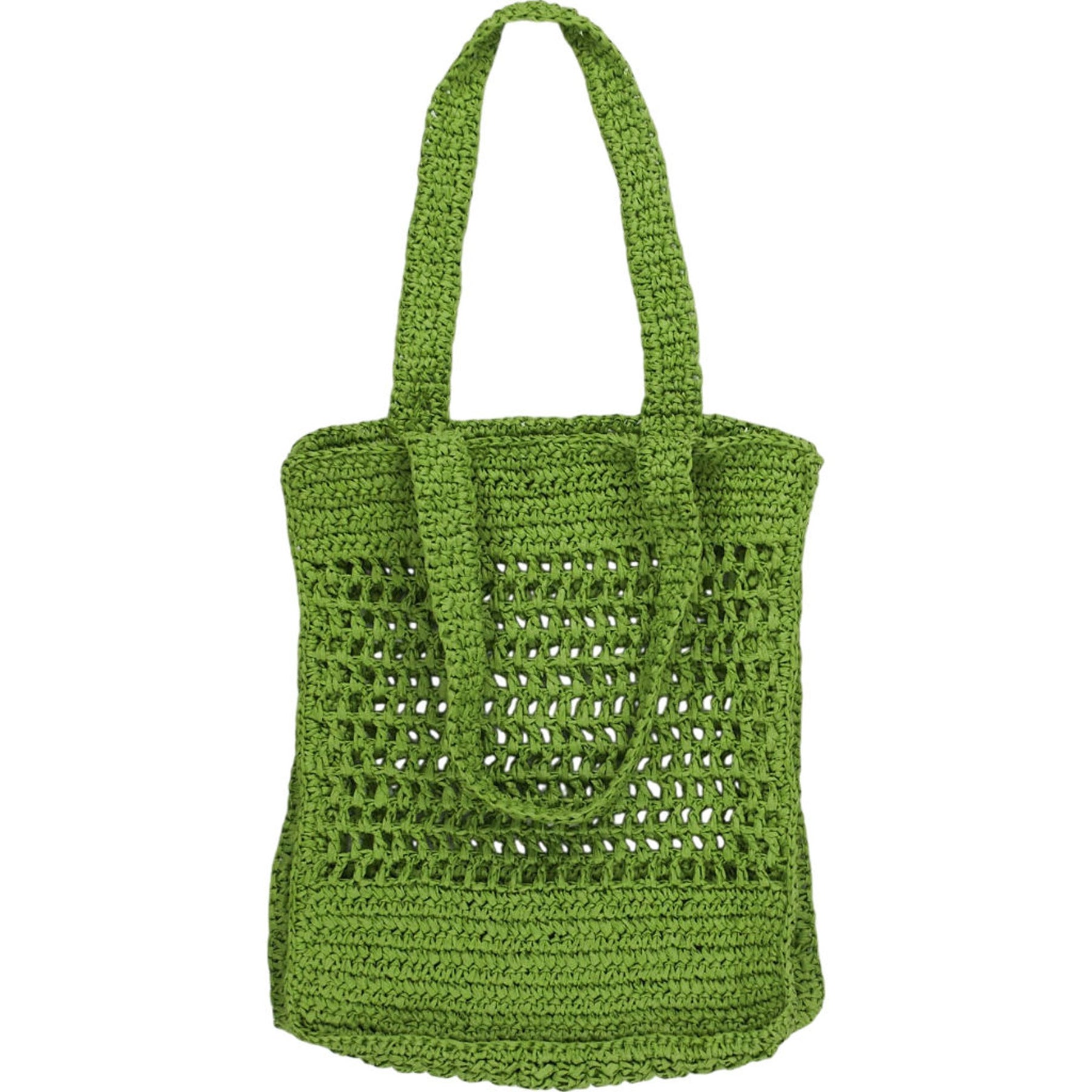 OMNES Green Crochet Tote Bag