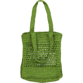 OMNES Green Crochet Tote Bag