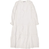 NRBY White Linen Midi Dress