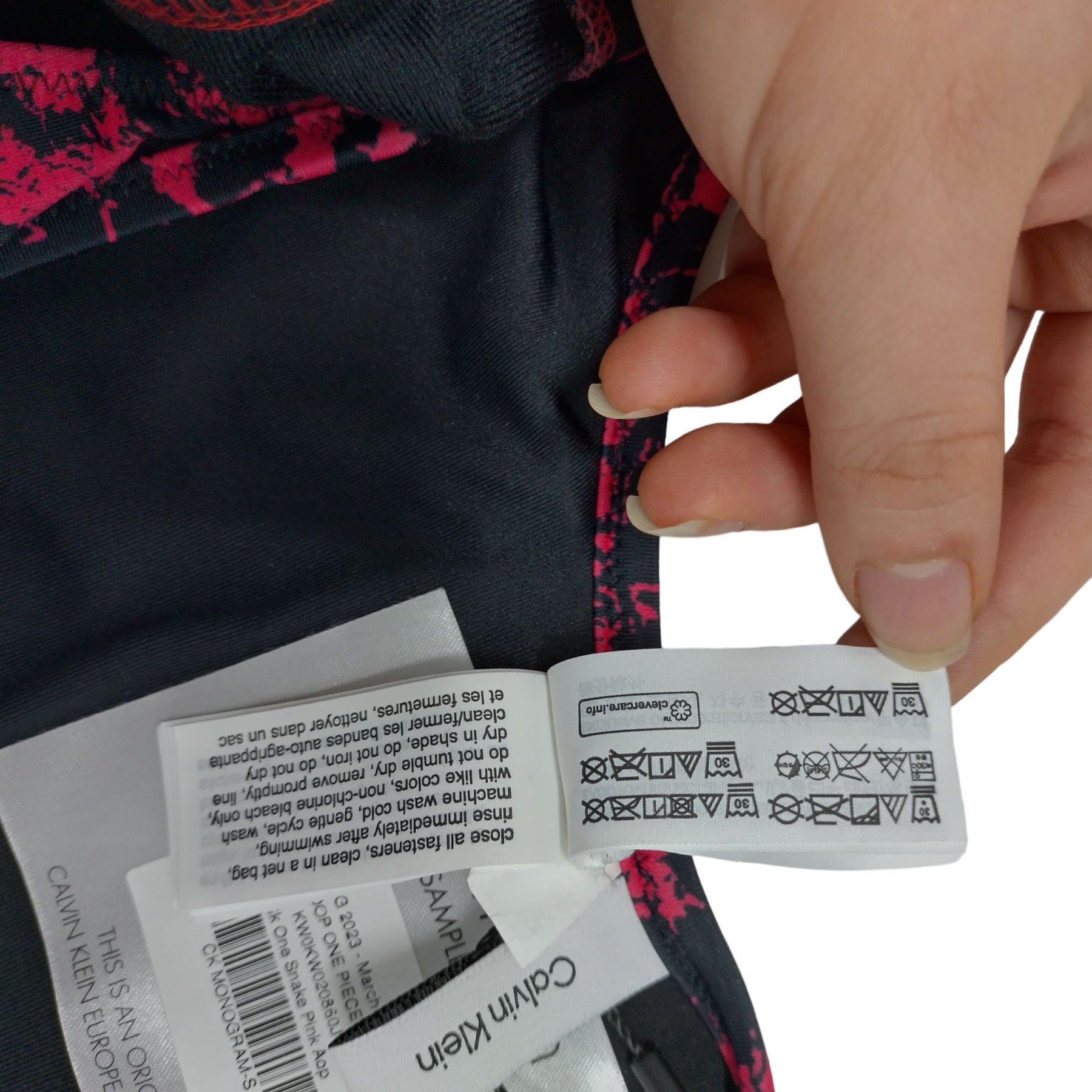 Calvin Klein Black Pink Letter Print Swimsuit