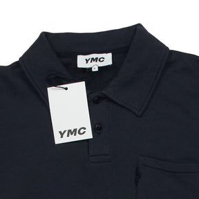 YMC Black Long Sleeve Polo Shirt