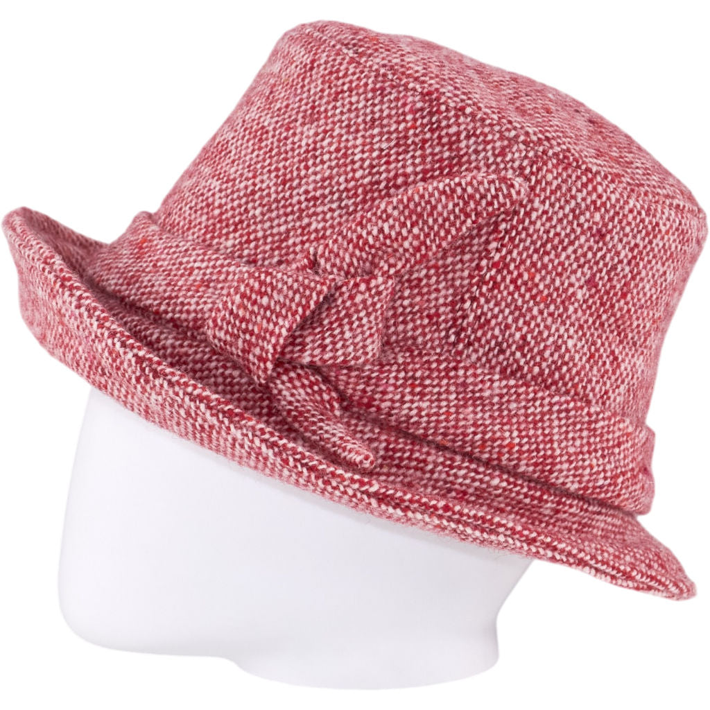 Lock & Co Red Tweed Bow Hat