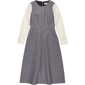 Cefinn Grey Wool Dress with Cream Sleeves | Shop from Crisis Online Cefinn Grey Wool Dress with Cream Sleeves | Shop from Crisis Online