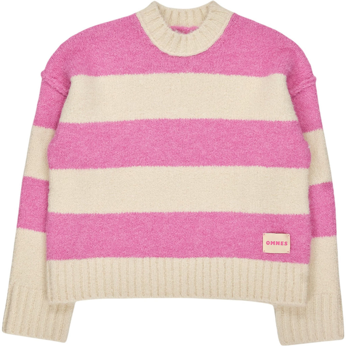 OMNES Pink Cream Striped Clementine Jumper
