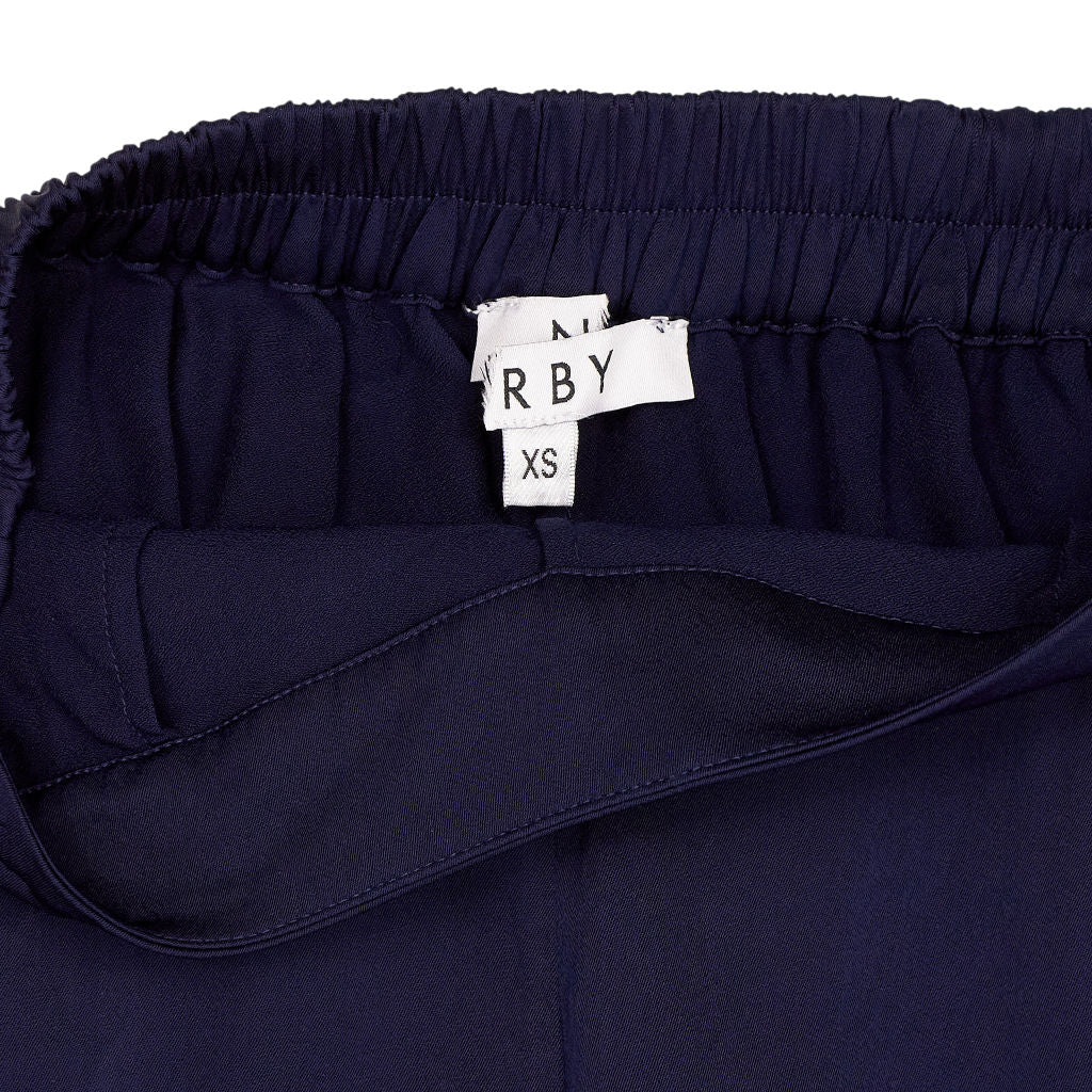 NRBY Navy Viscose Drawstring Trousers