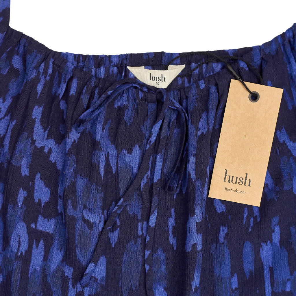 Hush Blue Ikat Angell Tie Cami Top