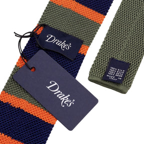 Drake's Multicolour Striped Silk Tie