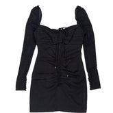 Self-Portrait Black Stretch Crepe Mini Dress