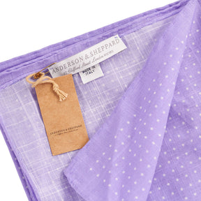 Anderson & Sheppard Purple Polka Dot Neckerchief