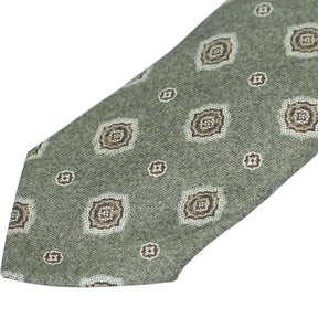 Moss Green Patterned Silk Tie Bundle x 3