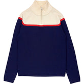 Tory Sport Navy Cream Zip Knit Jumper