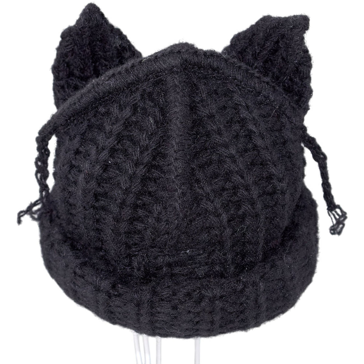 Charles Jeffrey Black Hairpiece - Mini Chunky Ears Beanie