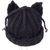 Charles Jeffrey Black Hairpiece - Mini Chunky Ears Beanie