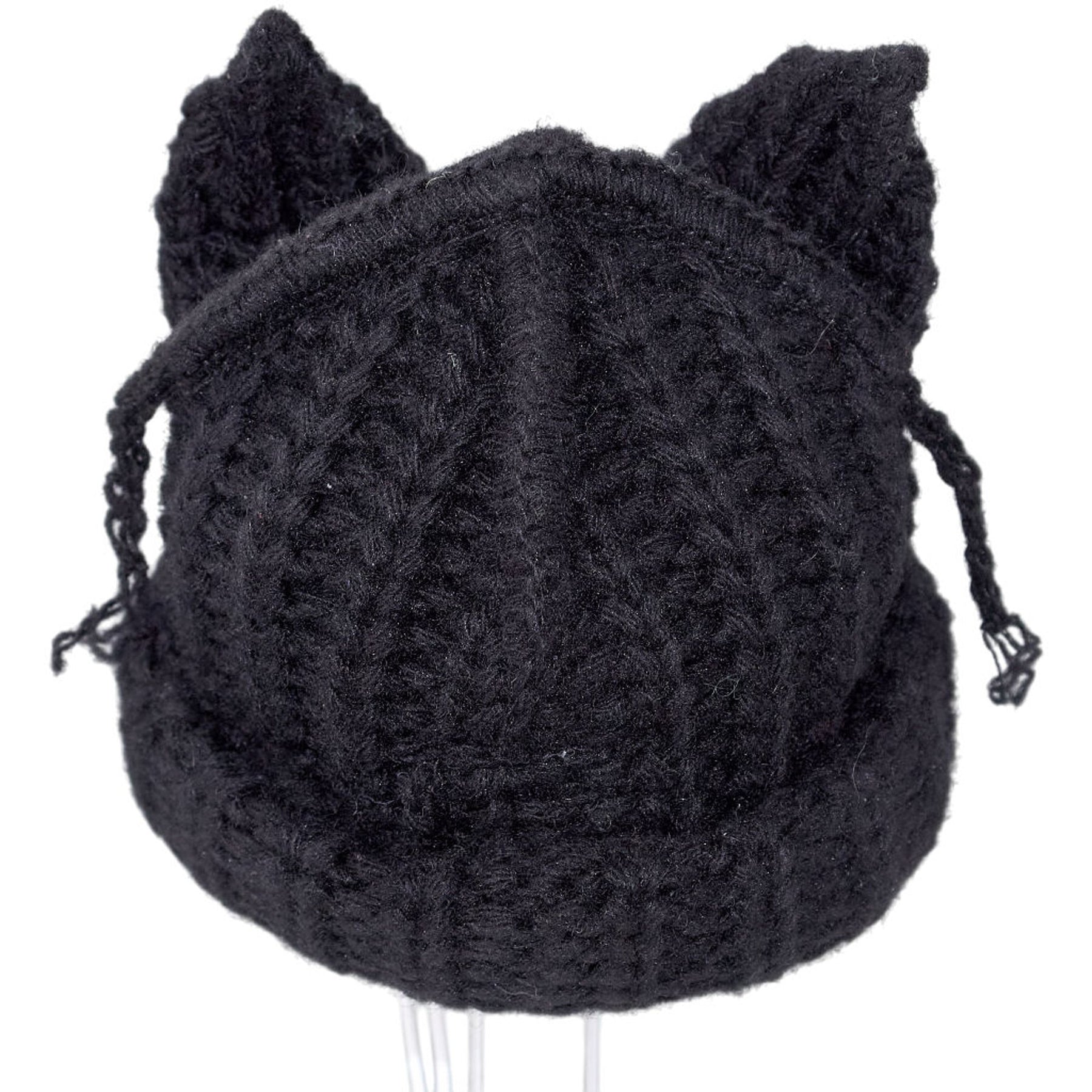 Charles Jeffrey Black Hairpiece - Mini Chunky Ears Beanie