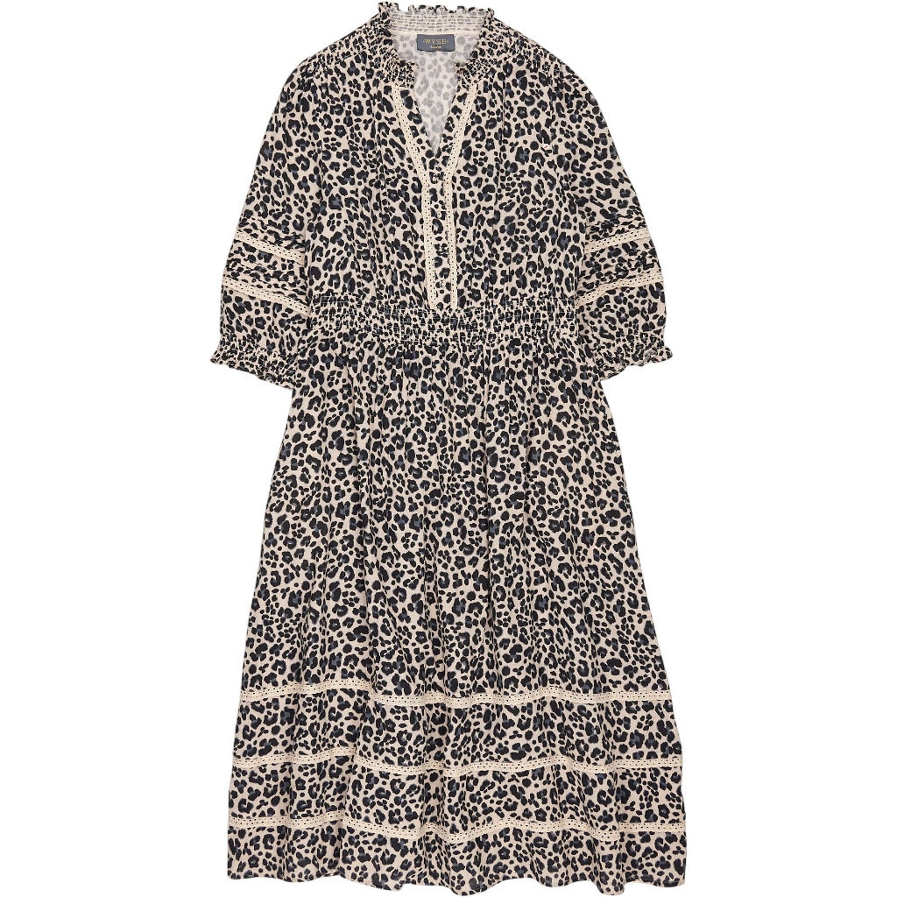 WYSE London Leopard Print Midi Dress
