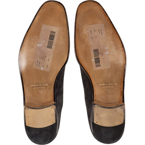 Manolo Blahnik Grey Suede Oxford Shoes