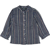 Wyse Blue Striped Effie Blouse