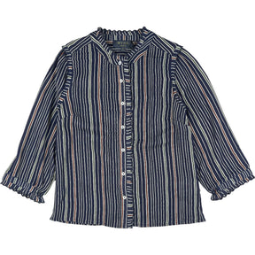 Wyse Blue Striped Effie Blouse