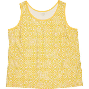 Lands End Yellow Patterned Tank Top