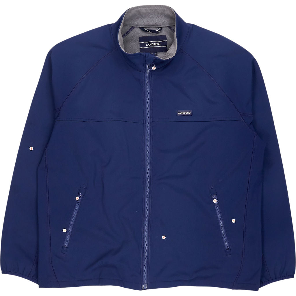 Lands' End Blue Jacket with Zip Closure