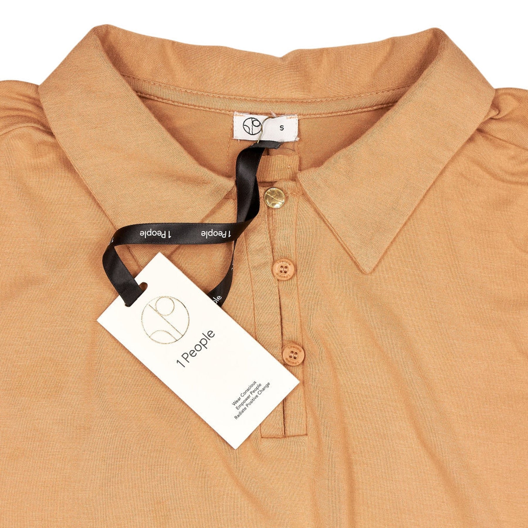 1 People Brown Polo Shirt