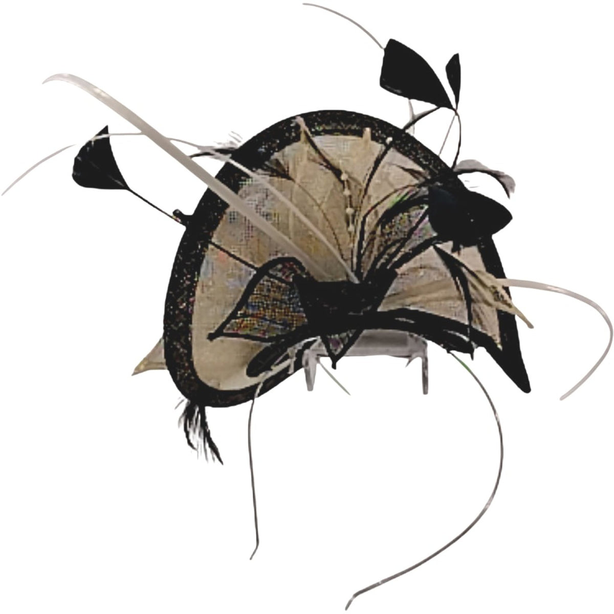 Jacques Vert  Black Cream Floral Fascinator