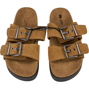 Pull & Bear Tan Suede Buckle Sandals