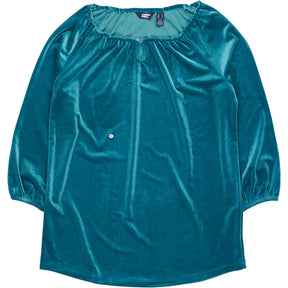 Lands' End Teal Velour Blouse
