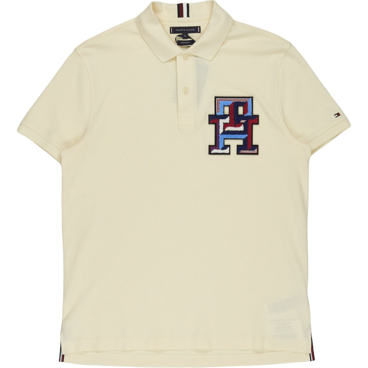 Tommy Hilfiger Cream Monogram Badge Polo Shirt