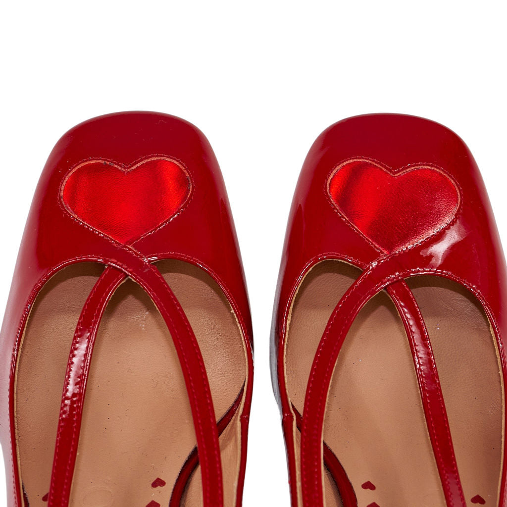 Max & Co Red Patent Leather Heels