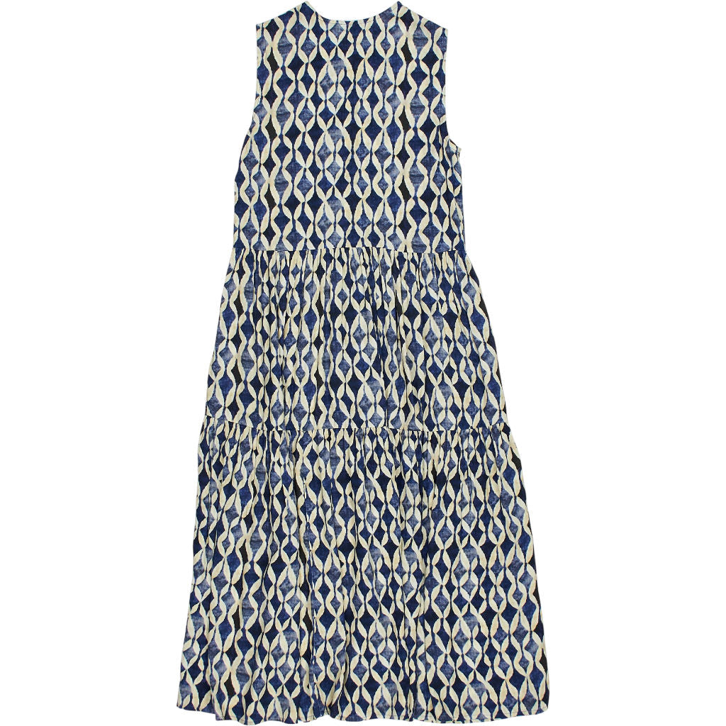 Baukjen Blue Patterned Sleeveless Dress