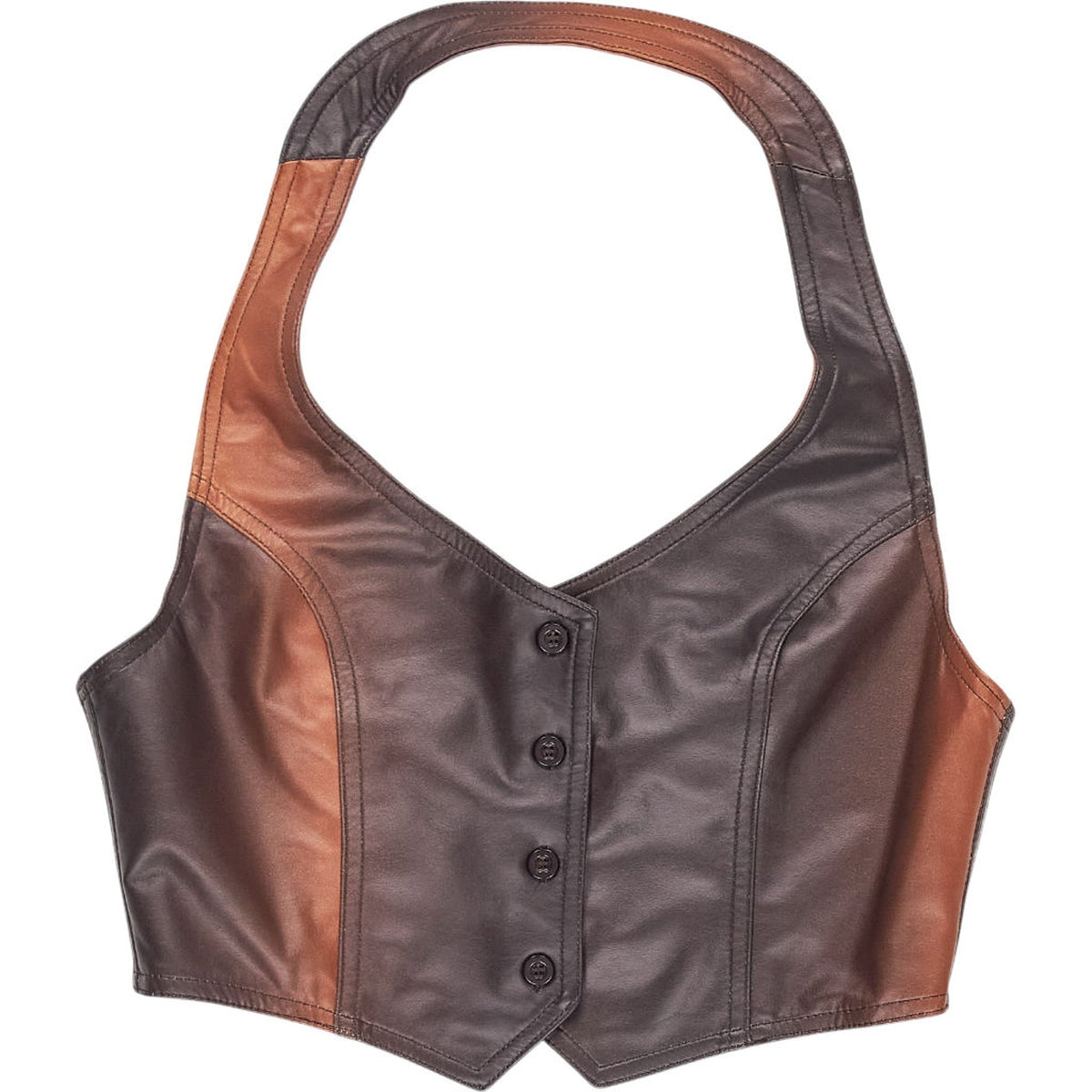 Motel Brown Rena PU Ombré Top