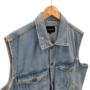 Waven Blue Helga Trucker Waistcoat